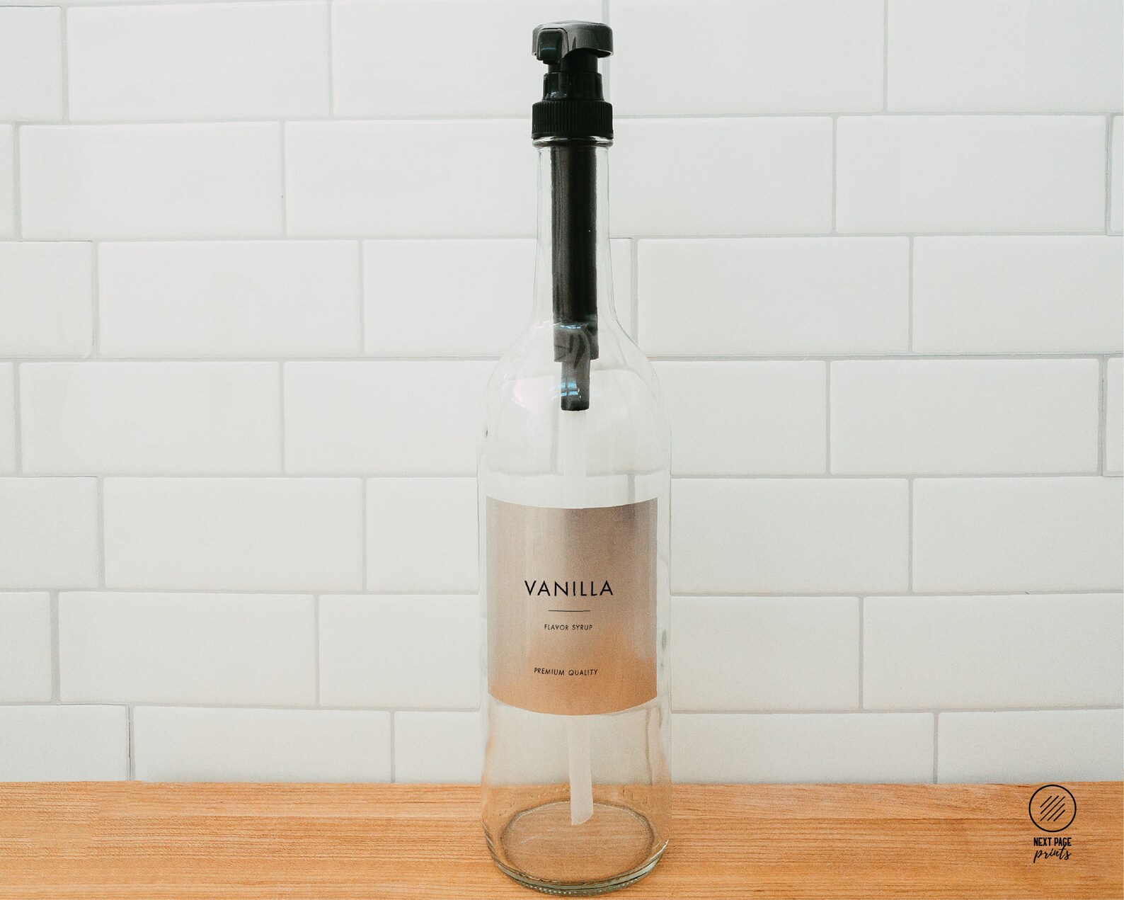 Coffee Flavor Syrup Dispenser Custom Label Gold Black Pump Etsy