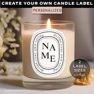 Progetta la tua etichetta adesiva ispirata a Diptyque, etichetta per candele personalizzata, etichetta per candele di lusso personalizzata, etichetta per bomboniere, festa nuziale P5