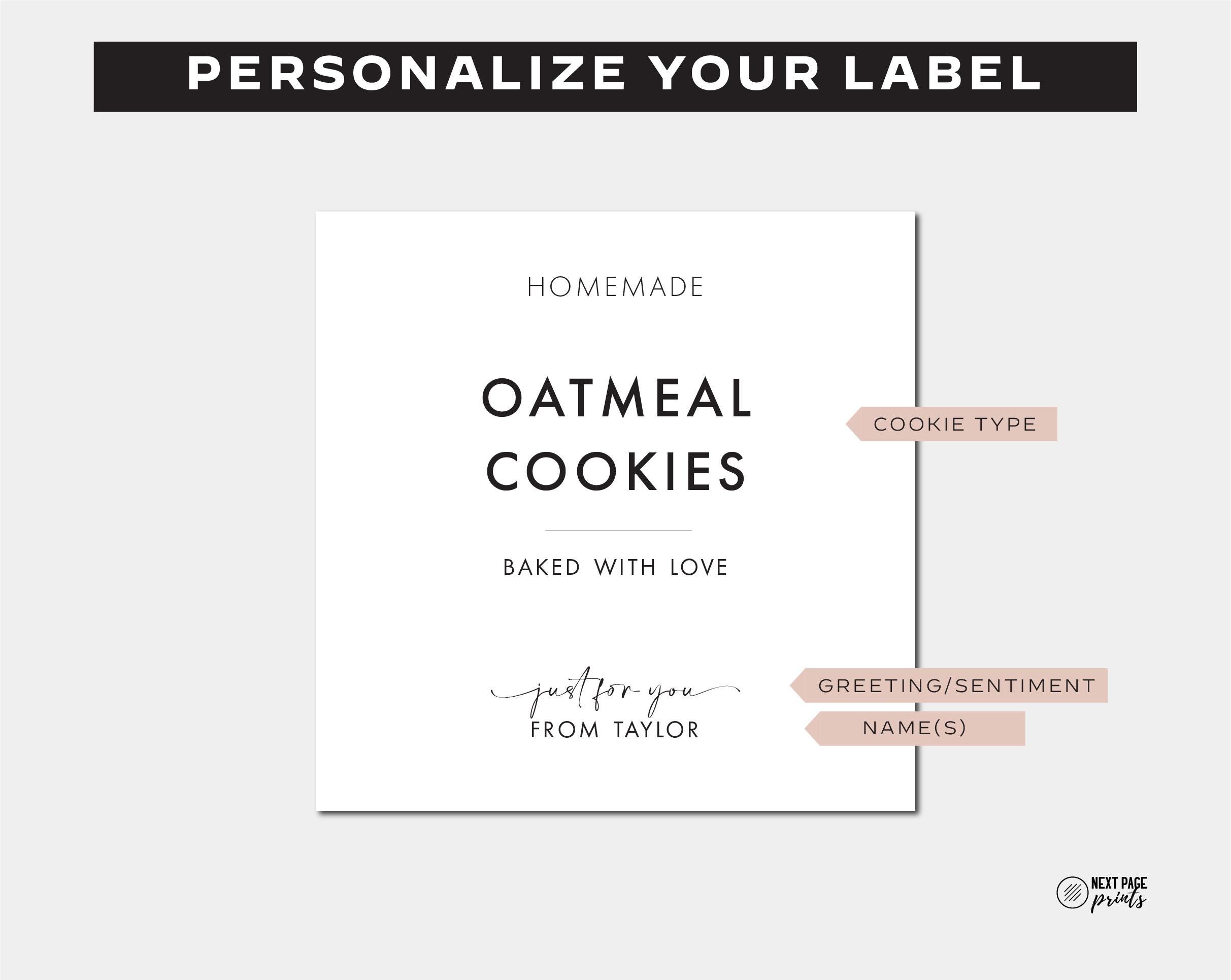 Personalized Cookie Baked Goods Stickers, Custom Homemade Cookie Labels ...