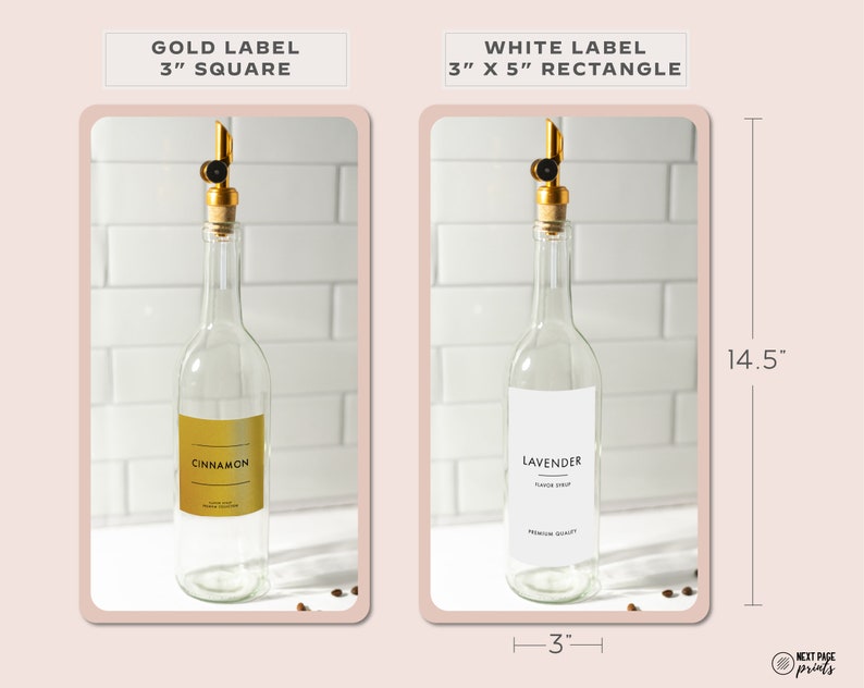 Coffee Flavor Syrup Dispenser Custom Label Gold Spout Etsy