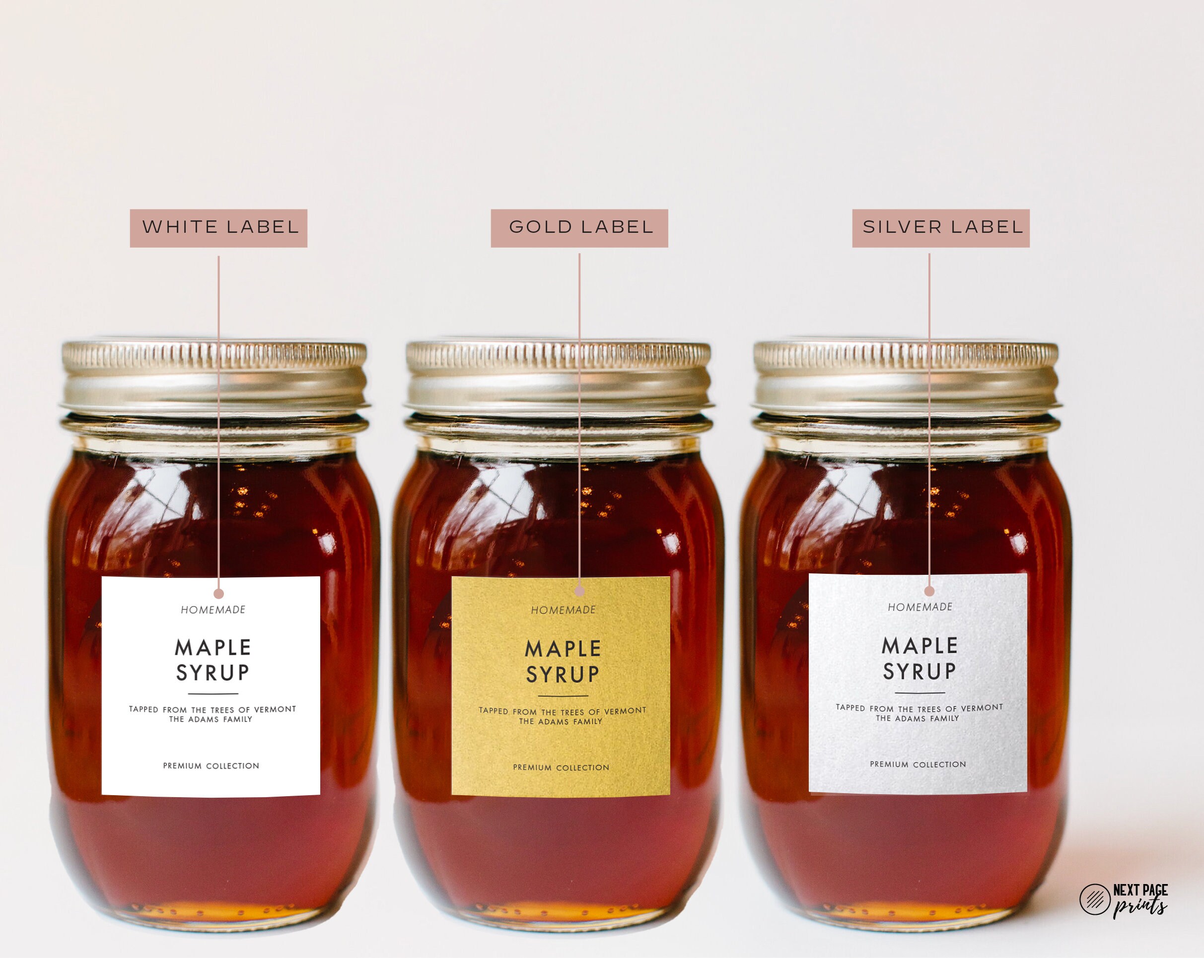 Syrup Ip Labels 12 Piece Maple Syrup Labels Customizable Modern Gold - Etsy