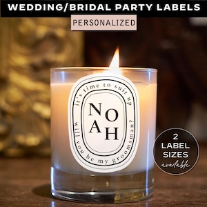 Etichetta adesiva ispirata a Diptyque, etichetta per candele personalizzata, regalo per sposo, regalo per testimone di nozze, regalo per proposta di matrimonio, candela per matrimonio P2