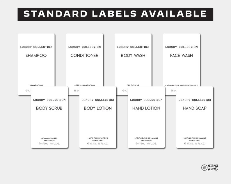 Customizable Soap Bottle Labels - Shampoo, Conditioner, Body Wash, Hand ...