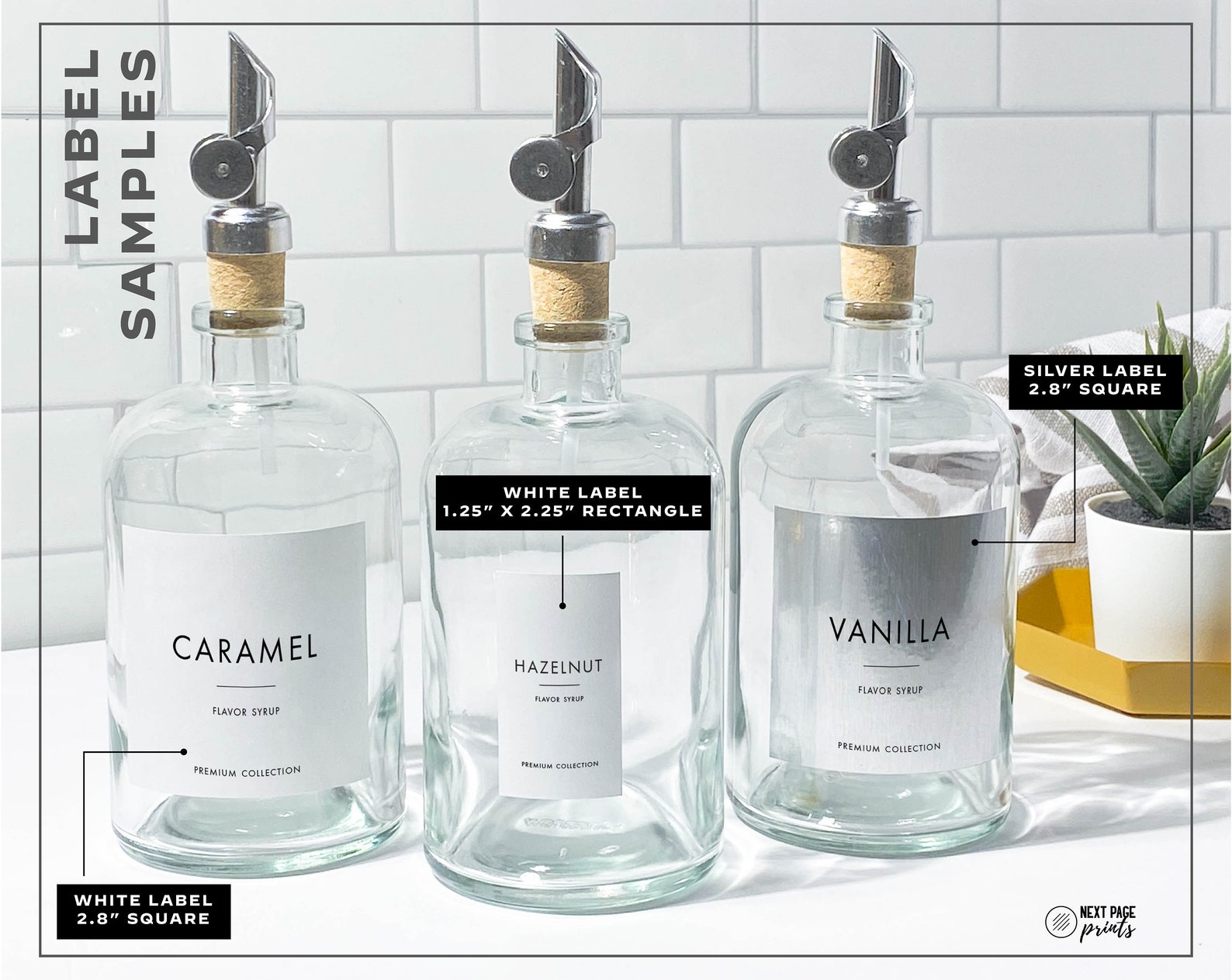 Silver Coffee Flavor Syrup Dispenser Custom Label Etsy