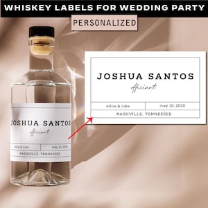 Label for Best Man Groomsmen Proposal Whiskey Bottle, Officiant Father of the Groom Thank You Gift, Custom Customized Whiskey Sticker - S03