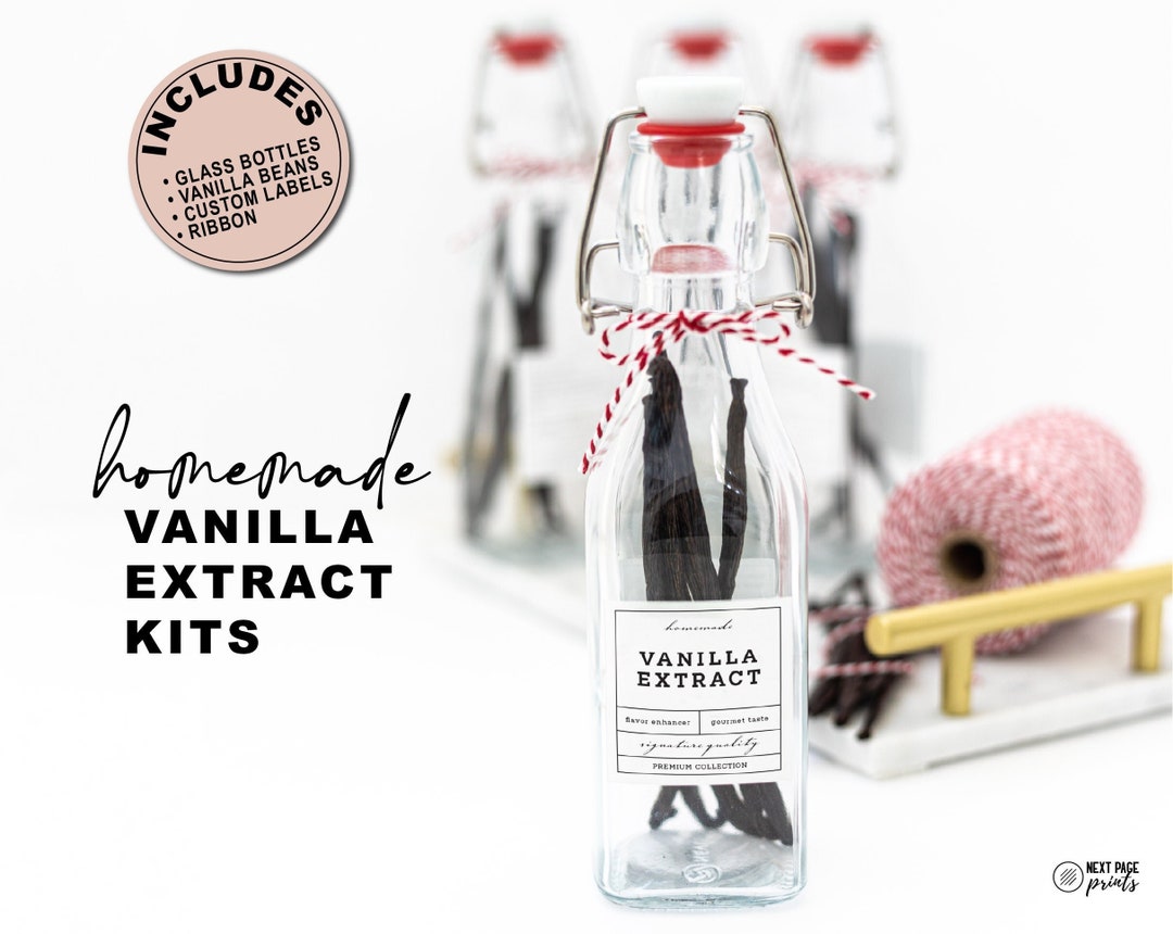 Homemade Vanilla Extract Kits & Custom Labels DIY Vanilla Making Kit Artisan Holiday, Teacher