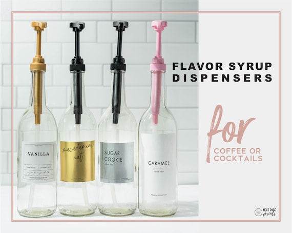 Coffee Syrup Dispenser, 500ml Clear Coffee Syrup Pump