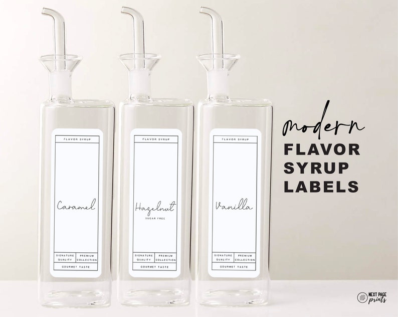 6 Modern Coffee Flavor Syrup Labels Customizable Modern - Etsy