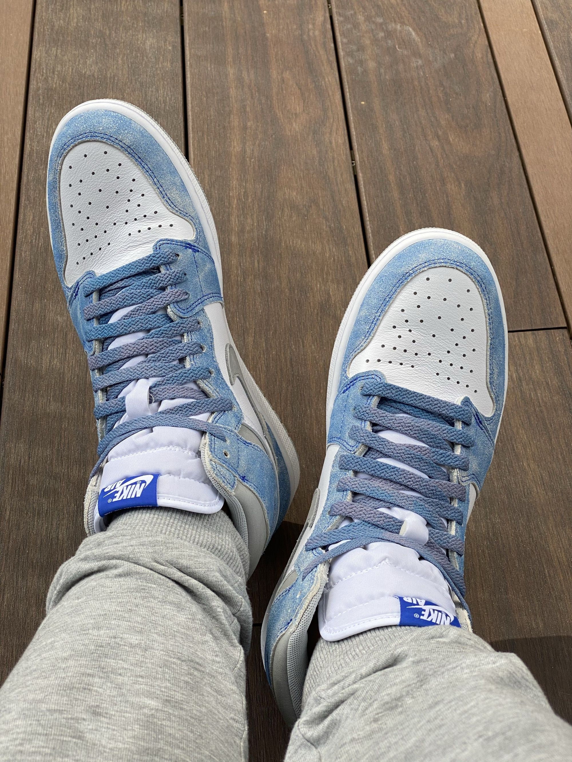 Air Jordan 1 Laces UNC Carolina Blue Aged Retro Vintage | Etsy