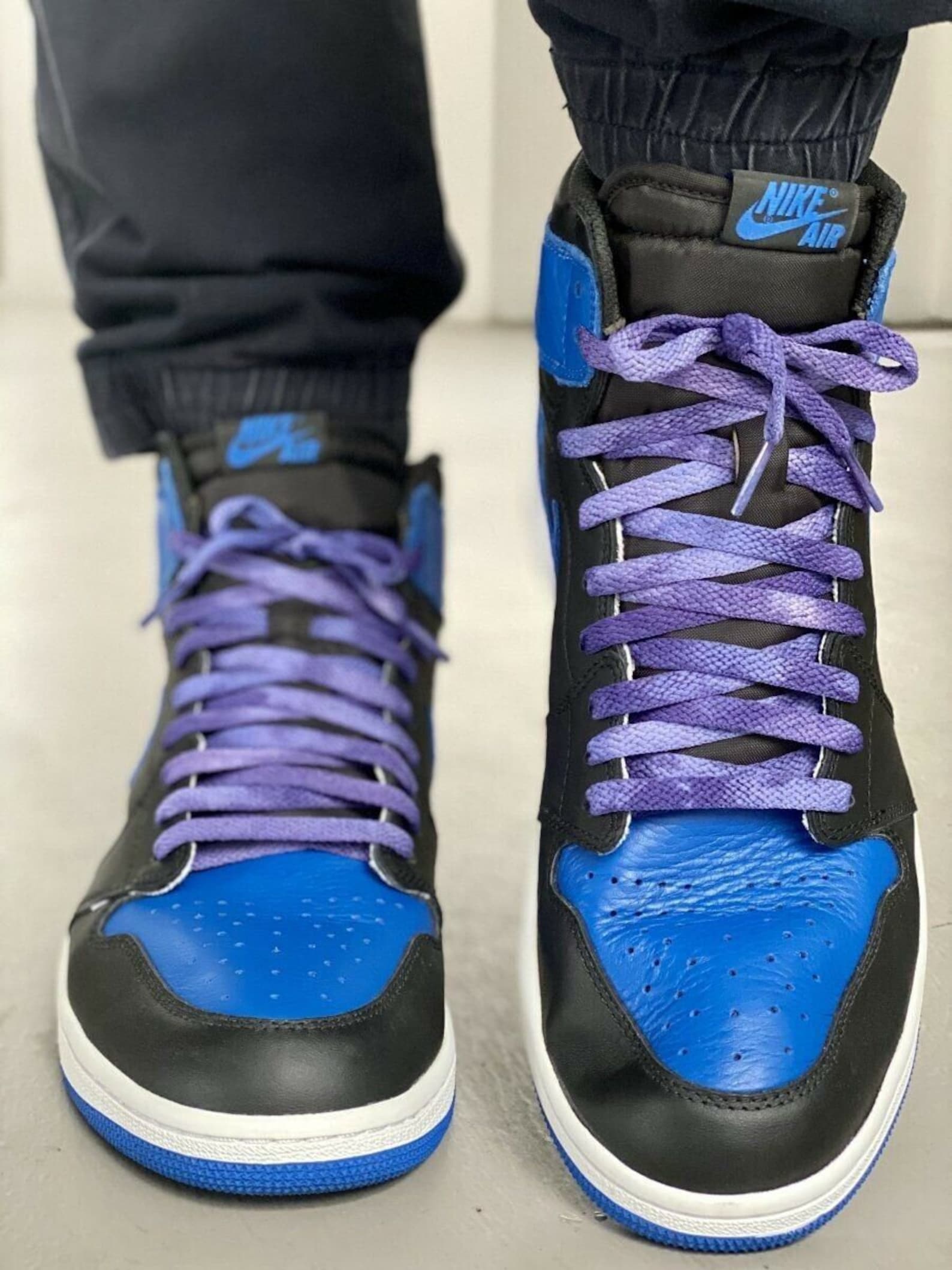 Air Jordan 1 Laces Royal Blue Aged Retro Vintage Various Etsy