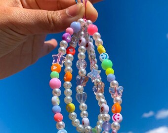 Y2K inspired beaded cell phone straps
