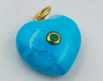 ターコイズオープンハートペンダントスターリングシルバーネックレス