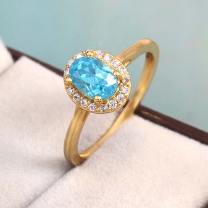 Solid 925 Sterling Silver Ring For Women Handmade Silver Ring Blue Cubic Zircon Silver Ring For Women Anniversary Gifts Gold Plated Rings