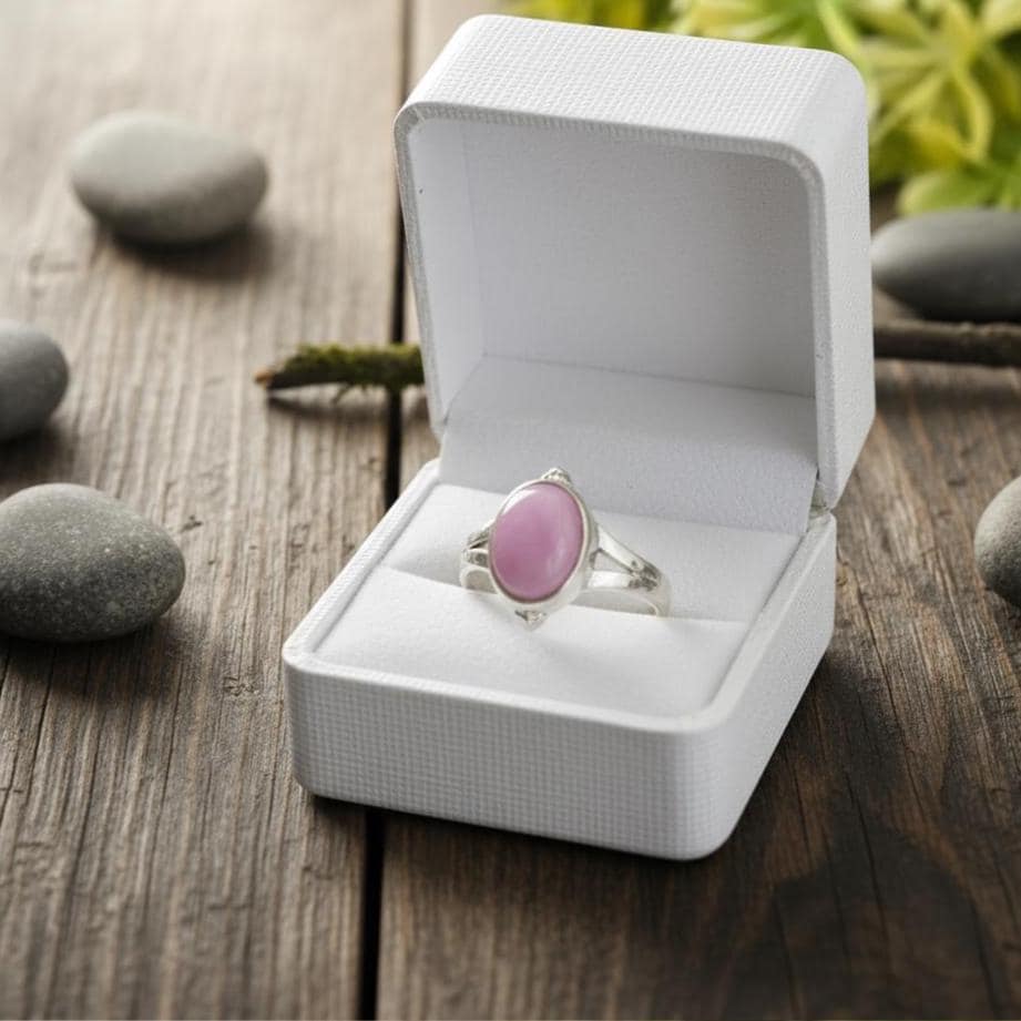 Edel Opal Ring, 925er Silber, Edelsteinring (22938), Mit Mondstein