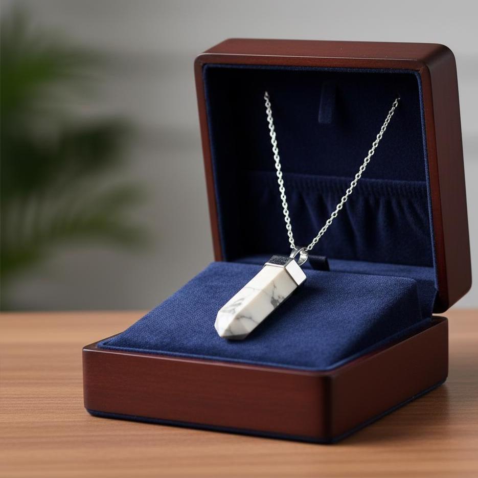 6-Piece White Howlite Point Set - Natural Stone Pendant Making & Jewelry Supply