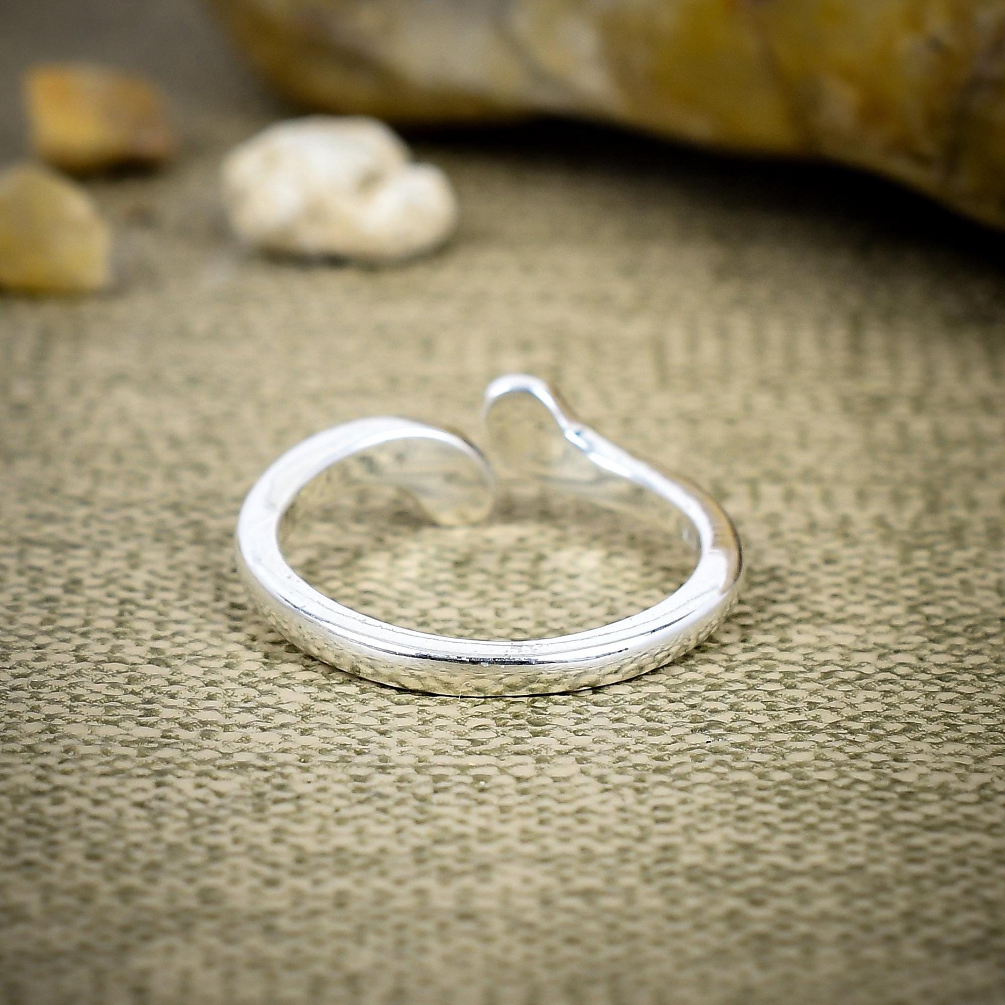 Adjustable 925 Sterling Silver Water Drop Ring - Minimalist Boho