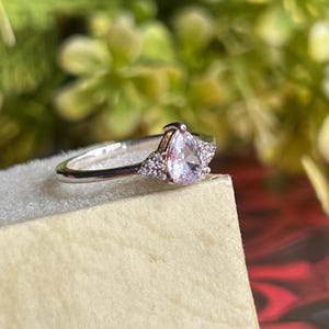Ladies 925 Sterling Silver Cubic Zirconia Engagement Solitaire Ring, Cubic Zirconia Rings, Sterling Silver Minimalist Ring Cubic Zirconia