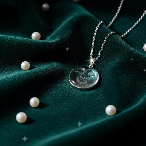 Wholesale Sterling Silver Blue Shell Crescent Moon Necklace - 18