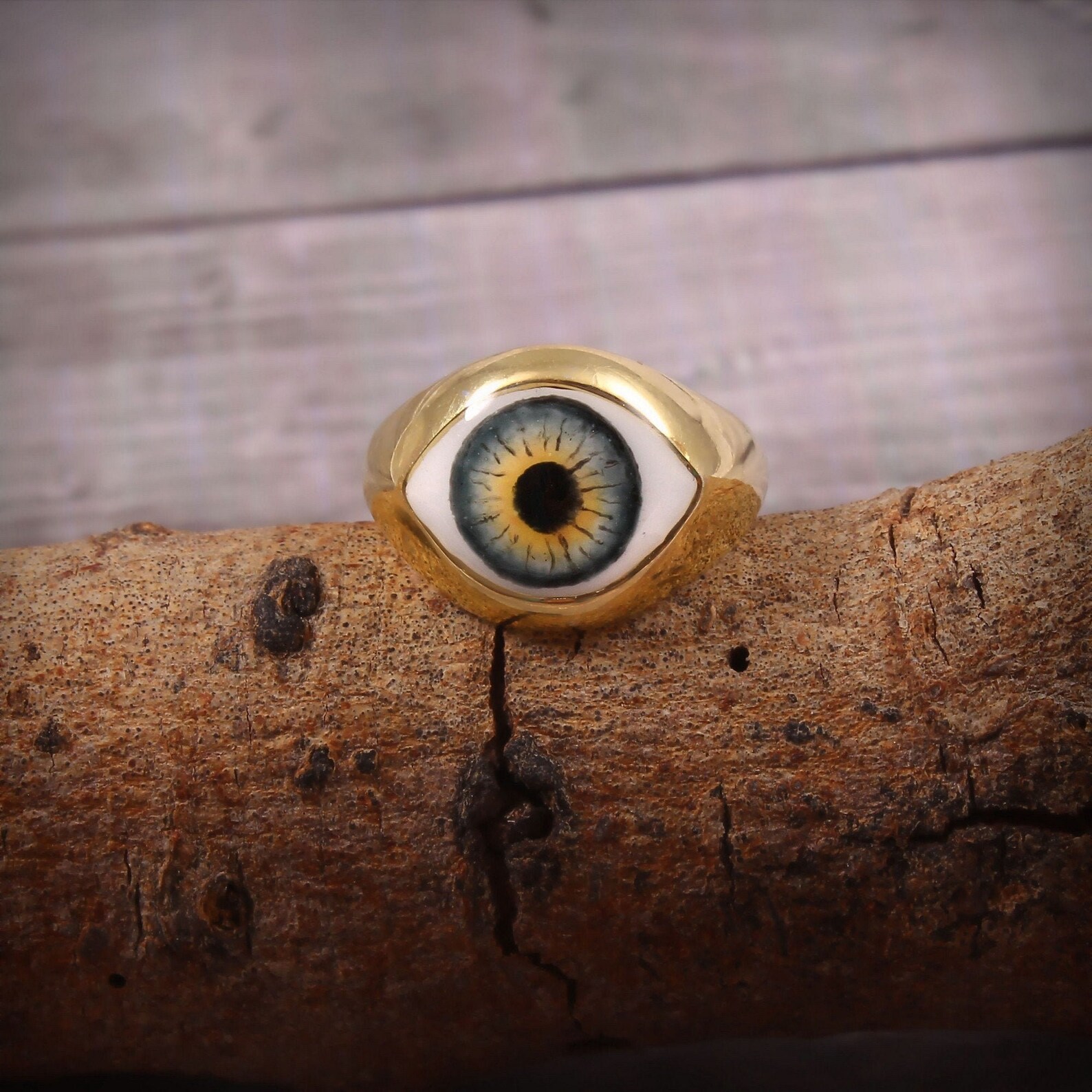 evil eye enamel ring