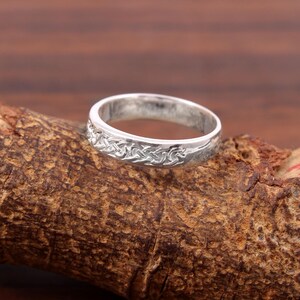 Stardust Sterling Silver Stacking Ring, Unique Textured Wedding Band, Elegant Sterling Silver Jewelry for Women Gift Her, Minimalist Ring