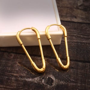 Sterling Silver 925 Clicker Hoops, Ethnic Boho Bohemian Jewelry, V-Shape Hugh Earrings, Engraving Jewelry for Gifts, Silver or Gold Plated