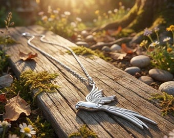 Sterling Silver Albatross Necklace Handmade Bird Pendant