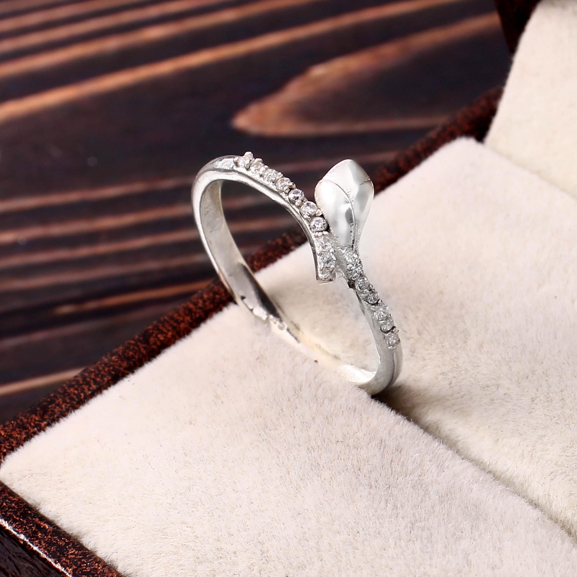 Sterling Silver Tulip Ring Handmade Cubic Zircon Flower Ring - Etsy