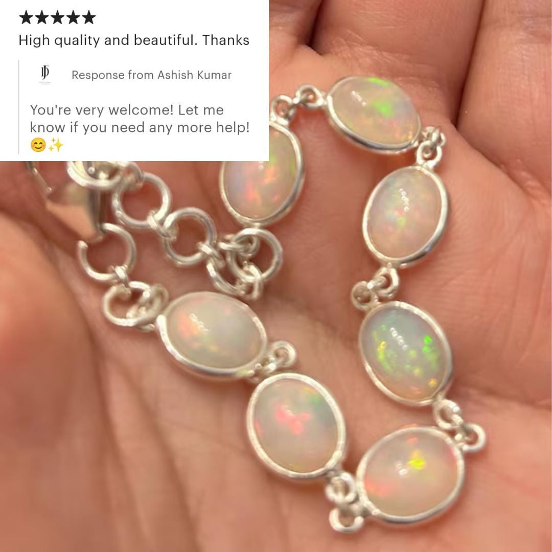 Pulsera De Cuentas De ópalo Etíope. Pulsera De ópalo De Fuego