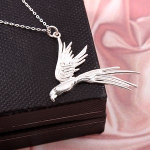 925 Sterling Silver Bird Necklace, Handmade Silver Albatross Birds Pendant, Men & Woman Silver Bird Pendant, Solid Silver Bird Necklace