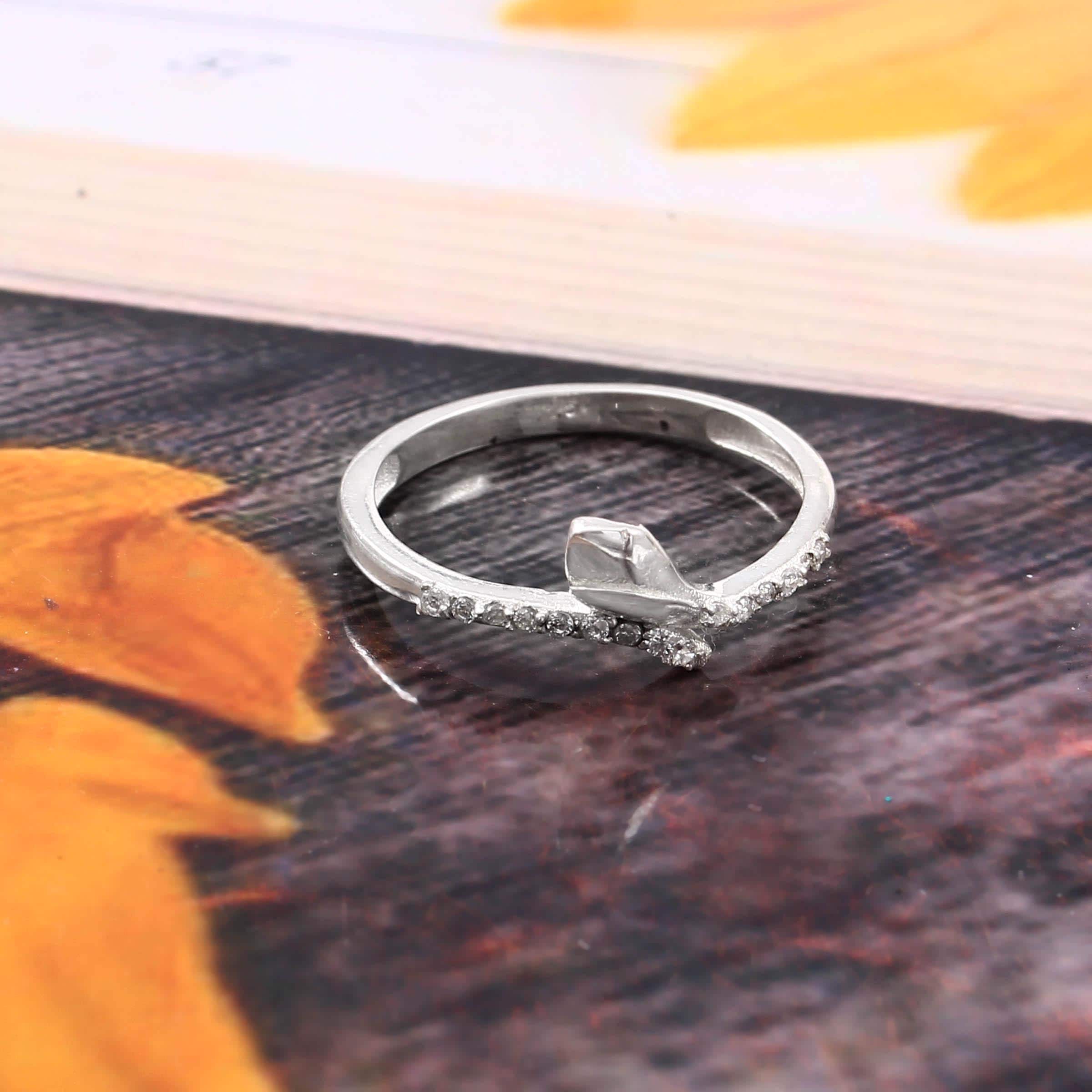 Sterling Silver Tulip Ring Handmade Cubic Zircon Flower Ring - Etsy