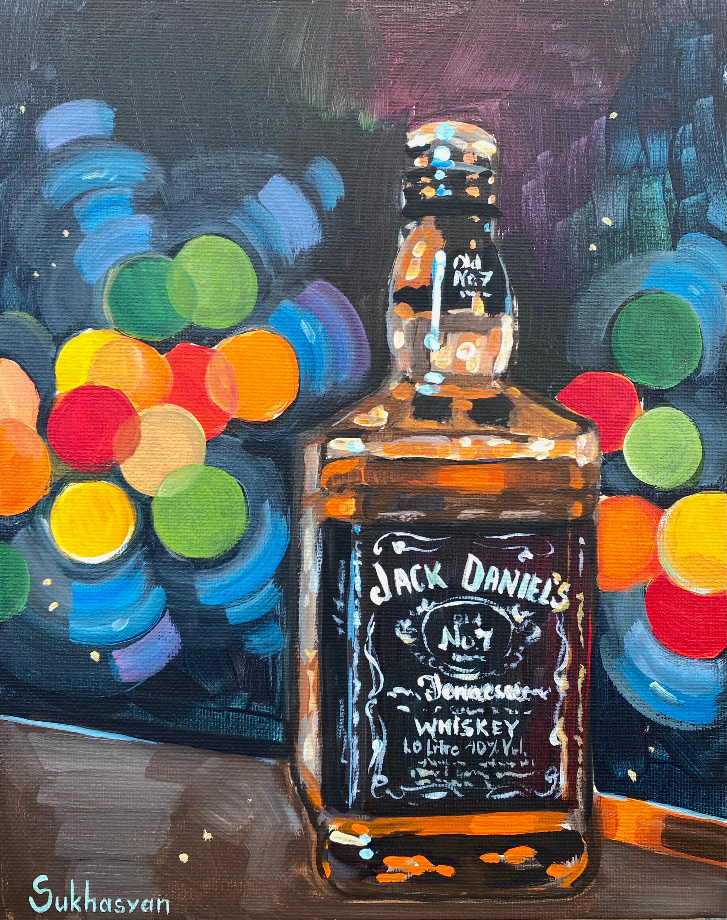 Still Life With Jack Daniels Original Acrylic Painting on Etsy Australia