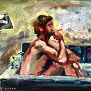 Untitled. Original oil painting on wood panel 8x10 inches (20x25 cm).