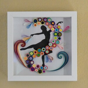 Elegance ballet silhouette gift of quilling wall art
