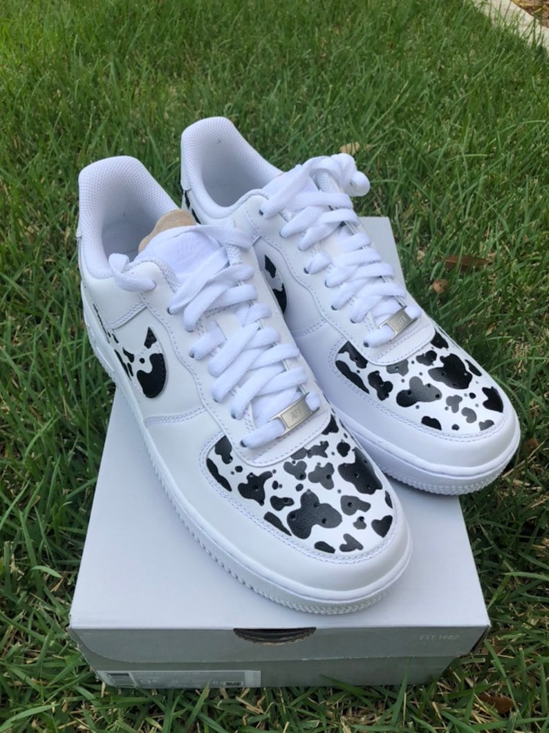 Cow print Air Force Ones | Etsy