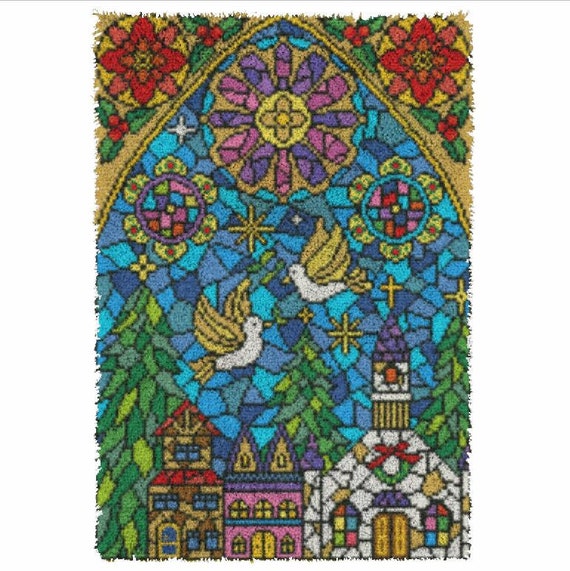 Jesus Latch hook Kit Rug Canvas Knit Cushion Embroidery Carpet Etsy