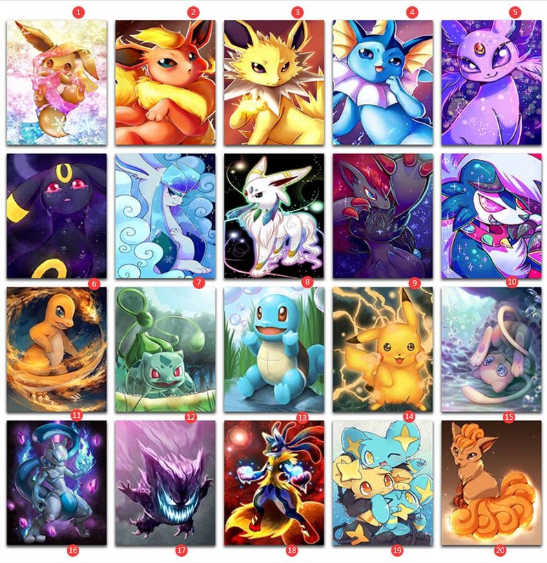 Full Square/Round Drill DIY Diamond Painting Cartoon pokemon | Etsy