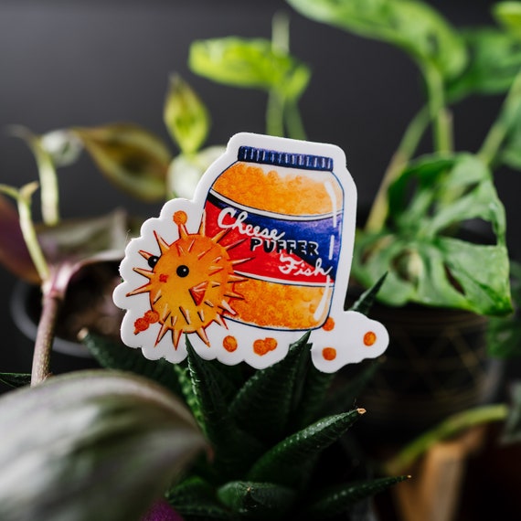 Cheese Puffer Fish Sticker