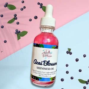 Acai Blossom Shimmer Oil | Skincare | Body Oil | Skin Oil | Sensitive Skin Friendly | Body Butters | Lotions | Sugar Scrub