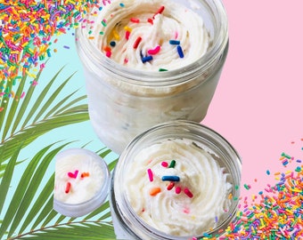 Cake Batter Sugar Scrub | Moisturizer | Sugar Scrub | Hand Made | Whipped | Self Care | Skincare