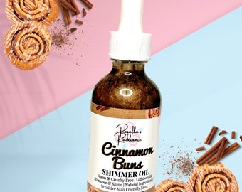 Cinnamon Bun Shimmer Oil | Skincare | Sensitive Skin | Body Oil | Moisturizer | Serum | Body Butter | Sugar Scrub