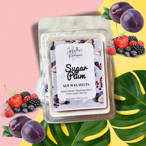 Sugar Plum Soy Wax Melts | Non-Toxic | Phthalate-Free | Christmas Gifts | Housewarming | Stocking Stuffers | Holidays | Flame-Free Candles
