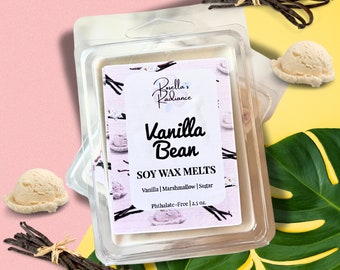 Vanilla Bean Soy Wax Melts | Non-Toxic | Phthalate-Free | Gifts | Housewarming | Stocking Stuffers | Holidays | Flame-Free Candle