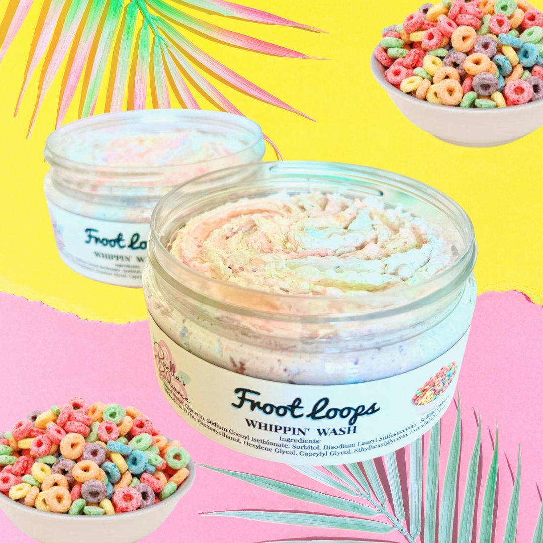 Froot Loops Whippin' Wash | Sabonetes batidos | Cuidados corporais batidos | Cuidados com a pele | Sabonetes | Creme de barbear | Sabonetes de cereais