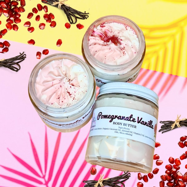 Pomegranate Vanilla Body Butter | Whipped Body Butter | Lotion | Moisturizer | Skincare | Fall Collection | Vanilla Lotion