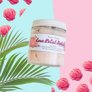 Rose Petal Gelato Sugar Scrub | Moisturizing | Sugar Scrub | Hand Made | Whipped | Self Care | Skincare