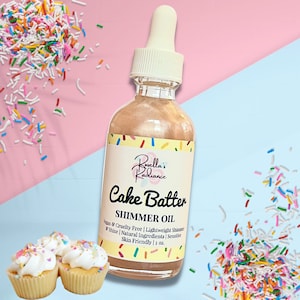 Cake Batter Shimmer Oil | Frosted Cupcake | Skincare | Body Oil | Skin Oil | Sensitive Skin Friendly | Body Butters | Lotions | Sugar Scrub