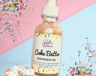 Cake Batter Shimmer Oil | Frosted Cupcake | Skincare | Body Oil | Skin Oil | Sensitive Skin Friendly | Body Butters | Lotions | Sugar Scrub