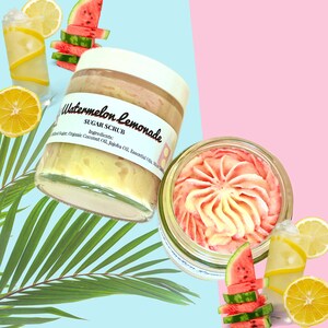 Watermelon Lemonade Sugar Scrub | Exfoliate | Whipped Sugar Scrub | Handmade | Skincare | Sensitive Skin