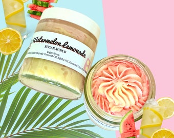 Watermeloenlimonade Sugar Scrub | Exfoliëren | Opgeklopte suikerscrub | Handgemaakt | Huidverzorging | Gevoelige huid