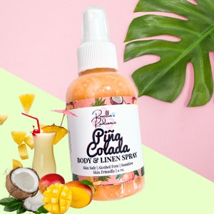 Piña Colada Body & Linen Spray | Scent | Body Sprays | Perfume | Alcohol-Free | Cologne | Tropical | Fruity Perfume | Gifts
